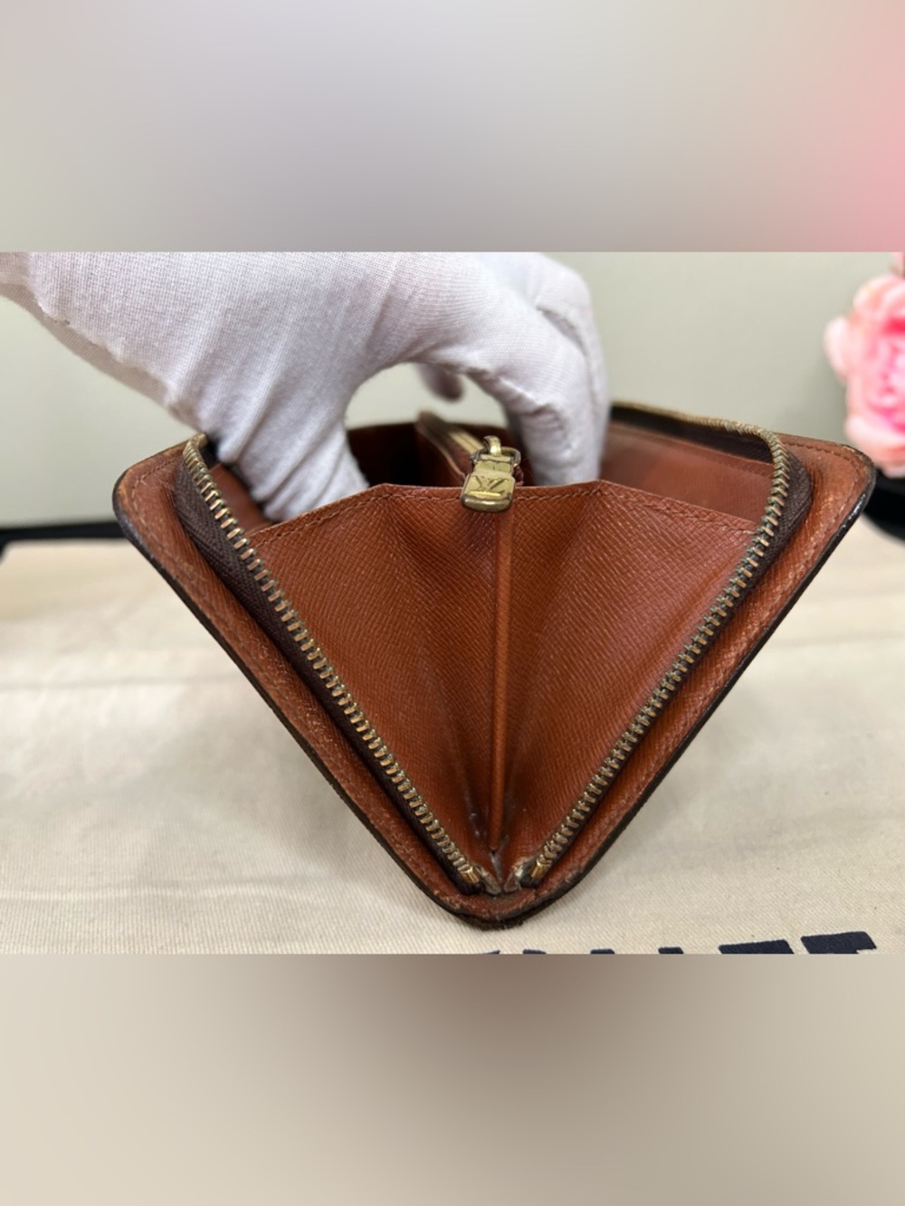 Louis Vuitton Monogram Zip Wallet with Gold Hardware - Picture 10 of 12